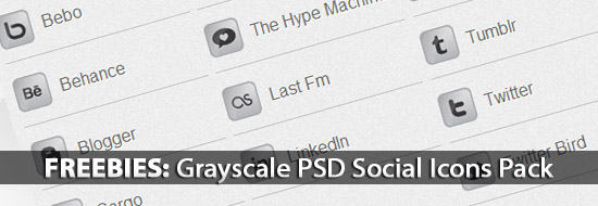 Freebies: Download Grayscale PSD Social Icons Pack: LinkDeck