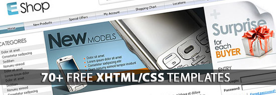 70+ Free XHTML/CSS Templates – Download Now