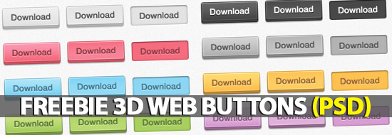 Freebie Chunky 3D Web Buttons (PSD)
