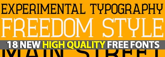 Free Fonts: 18 New High Quality Fonts