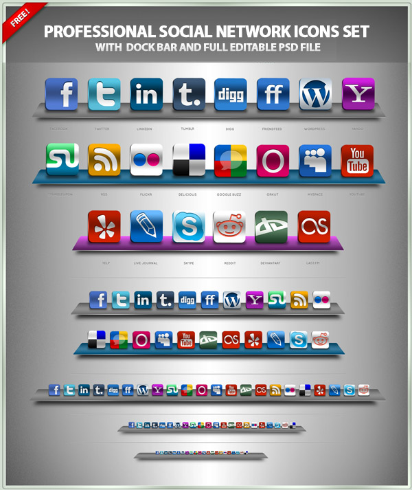 Free Professional Icons Set - Social Networks Icons