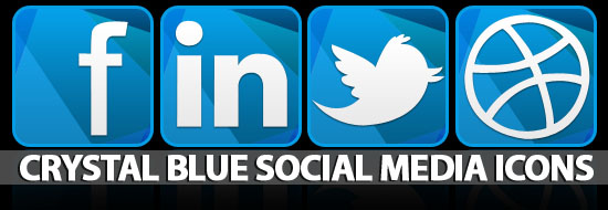 Crystal Blue Social Media Icons
