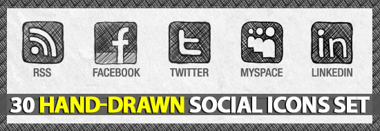 Freebie: Hand-Drawn Social Media Icons Set