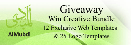 Giveaway: Win Creative Bundle 12 Exclusive Web Templates & 25 Logo Templates From AlMubdi