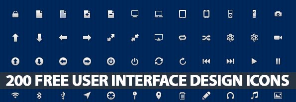 200 Free User Interface Design Icons
