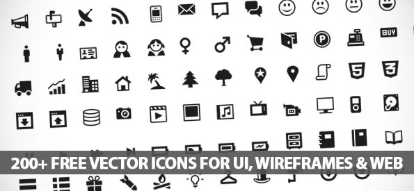 200+ Free Vector Icons For UI, Wireframes and Web Design