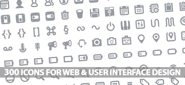 300 Beautiful Icons For Web and User Interface Designers