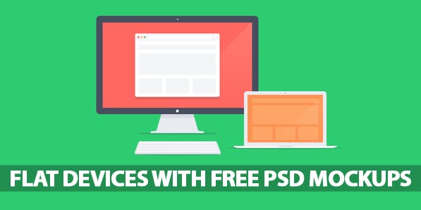 25 Flat Devices with Free PSD Mockups
