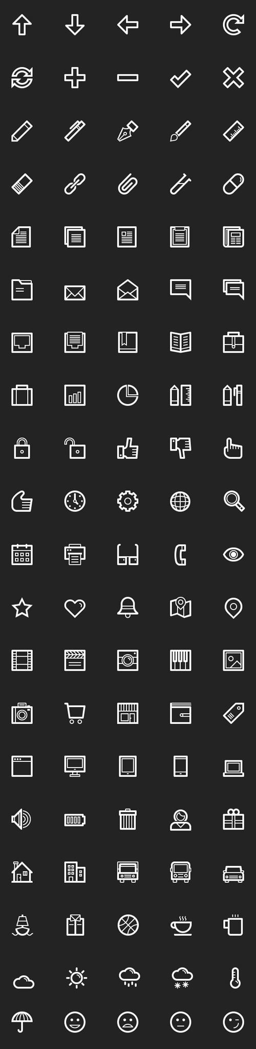 Line Art Icons Set (100 Icons)