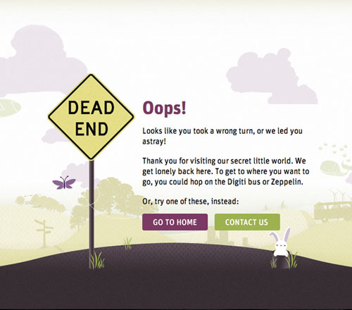404 Page Designs – 32 Fresh Error Pages Examples - 15