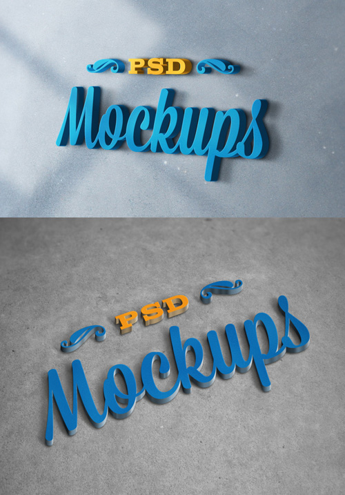 3D Logo Mock-ups PSD files