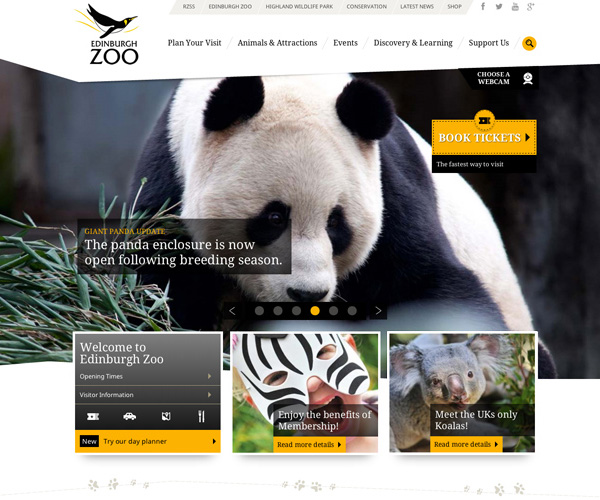 Edinburgh Zoo Responsive Website