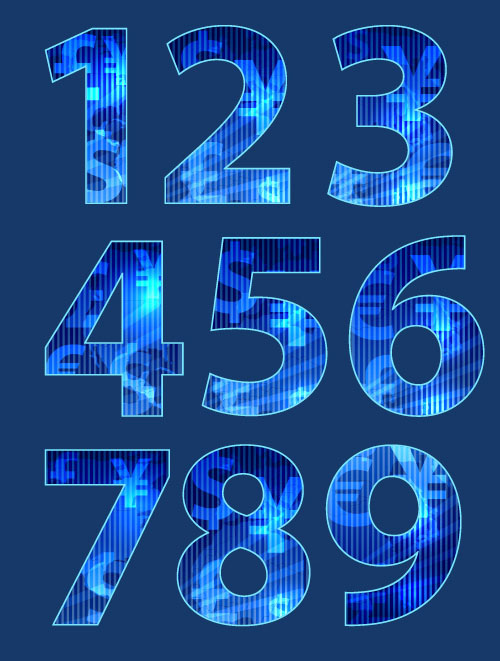 How to Create Numbers with Random Texture Text Effect Photoshop
