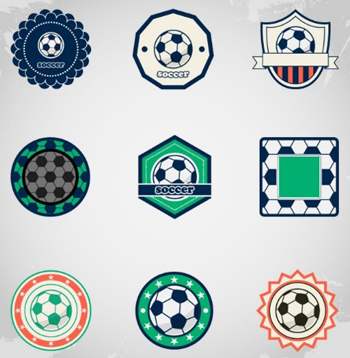 Soccer Ball Badge/Label Set Vector