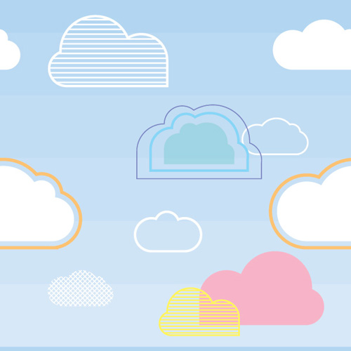Seamless Cloud Pattern Vector Graphic