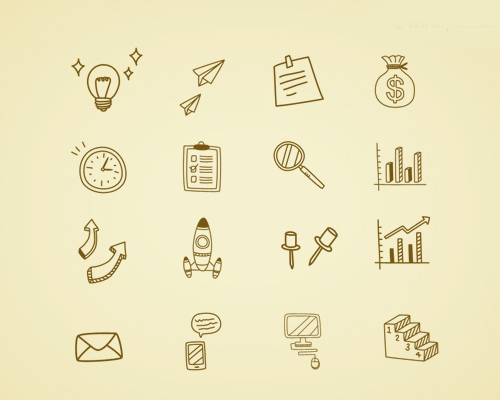 Hand Drawn Business Icon (PSD)
