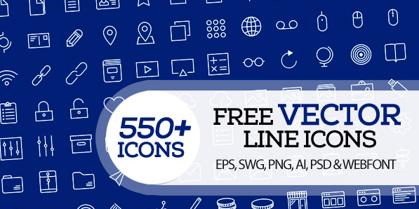 550+ Free Vector Line Icons for Designers