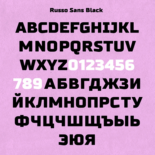 Russo Sans free fonts letters for designers