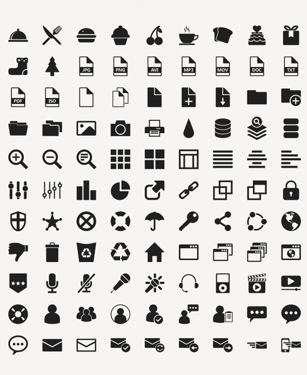 200  free flat vector icons pack