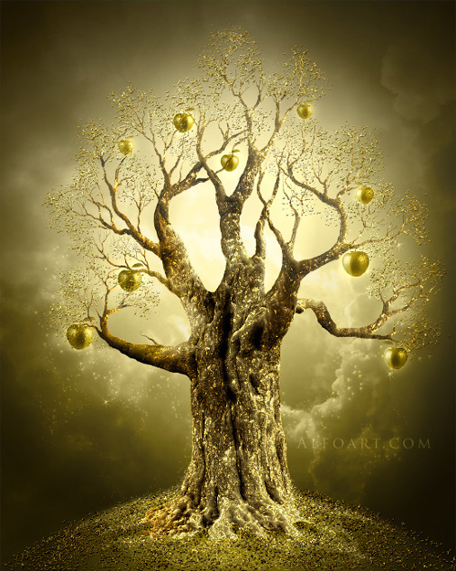How to Create a  Golden Apple Tree in Photoshop
