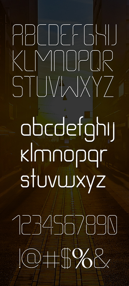 Thin Line free font letters