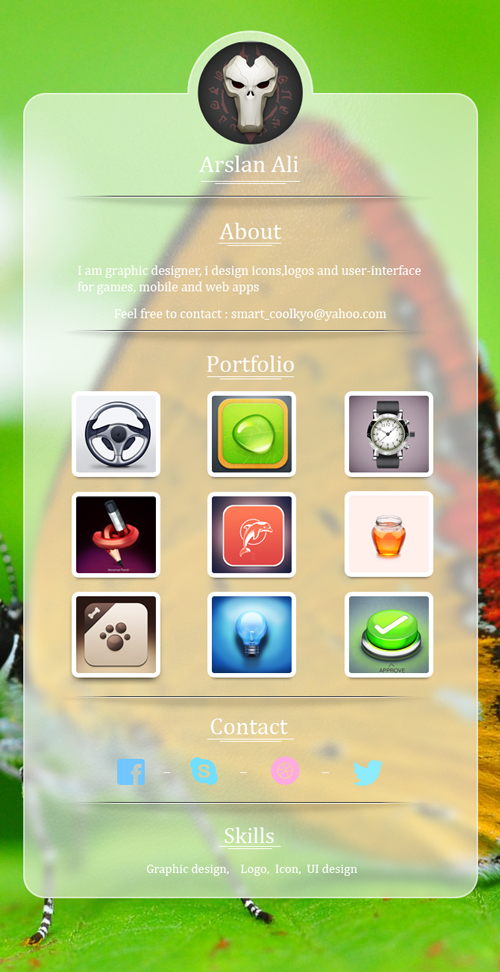 Profile UI design Get free PSD