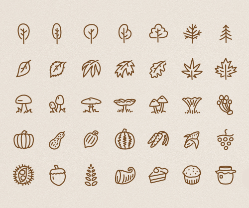 50 Autumn Inspired Vector Icons