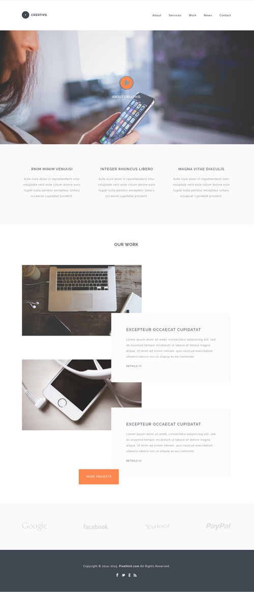Creativs – Free Complete PSD & HTML5 Website Template