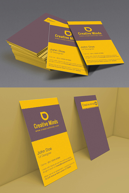 Artistic Simple Vertical Business Card