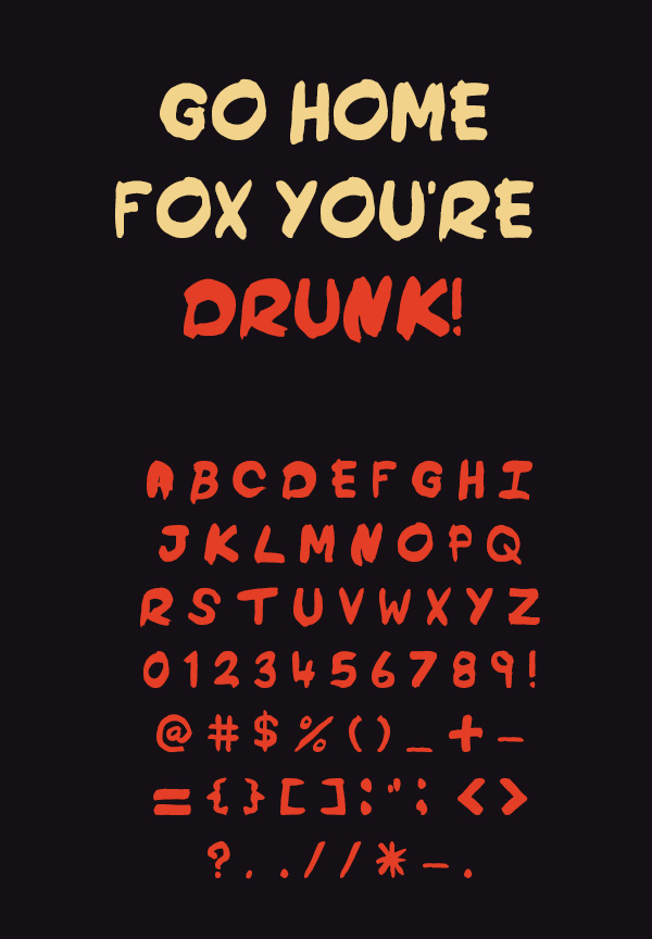 Drunkanigans Font Letters