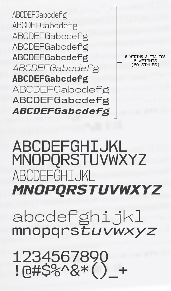 NK57 Monospace Font Letters