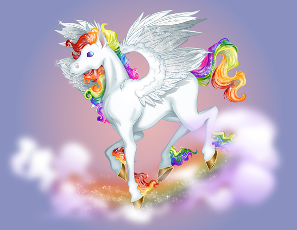 Create a Lisa Frank Inspired Colourful Pegasus in Adobe Illustrator