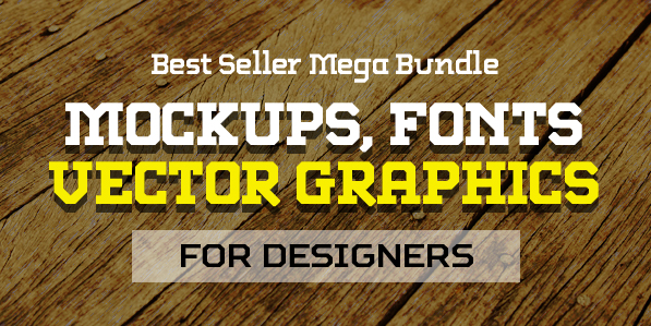 Best Mega Bundle with Presentation Mockups, Fonts and Vector Graphics
