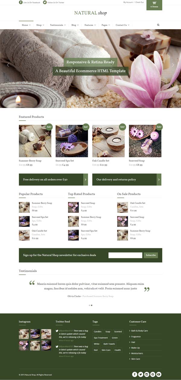 Natural Shop - Responsive eCommerce HTML Template