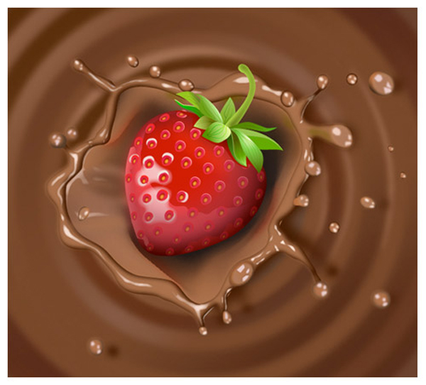 Create Strawberry & Chocolate Milk Splash Illustration in Adobe Illustator