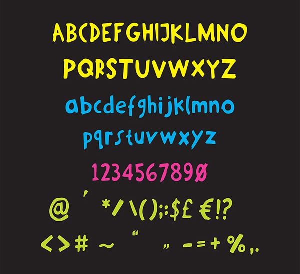 Growl Rounded font letters