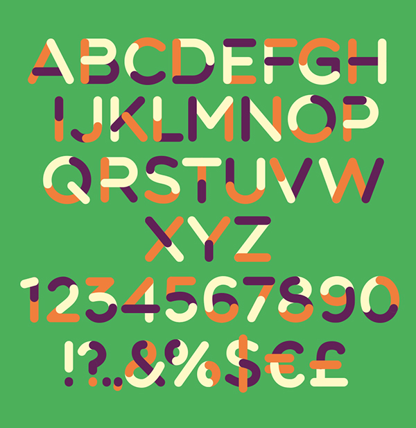 TriColore font letters