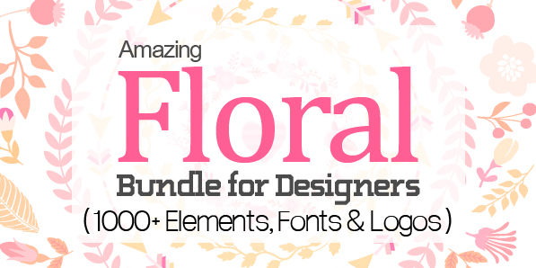 Amazing Floral Bundle for Designers (1000+ Elements, Fonts & Logos)