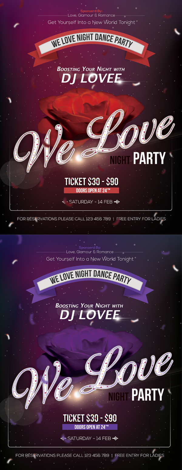 Free Night Party Flyer PSD Files