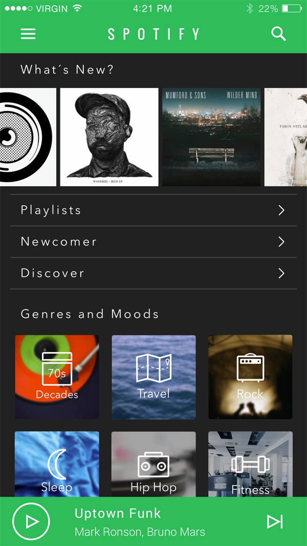 Spotify App UI Redesign by Adrian Spiegelt