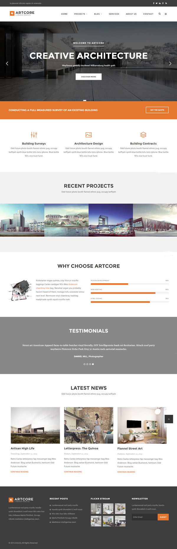 Artcore - A Creative Architecture HTML Template
