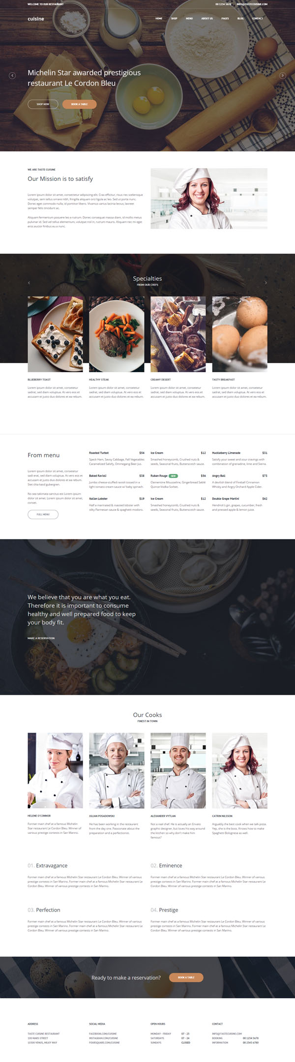 Cuisine - Restaurant HTML Template