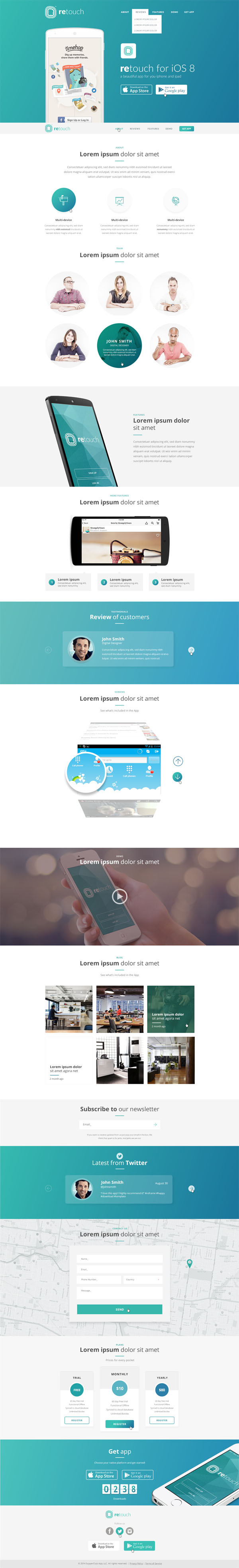 ReTouch - App HTML Template