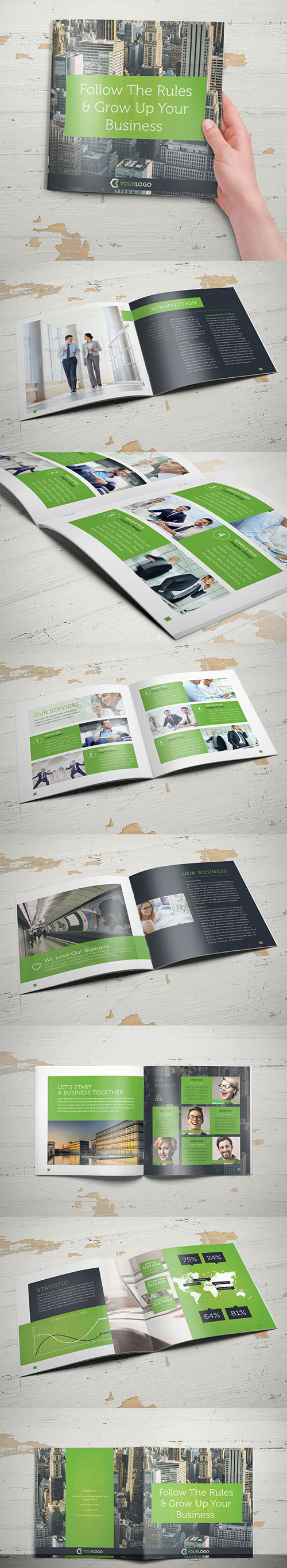 Corporate Business Square Brochure Template