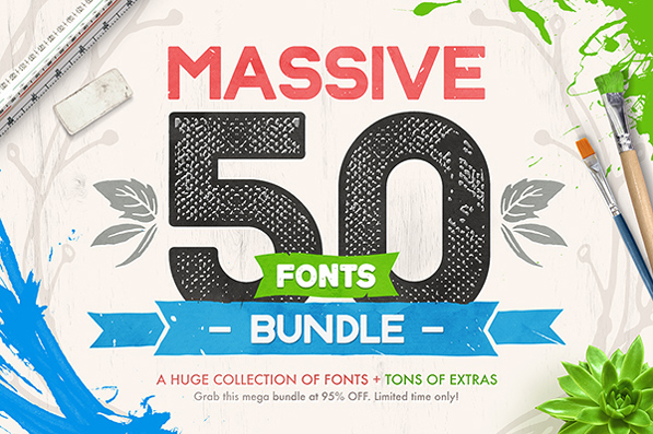 Massive 50 Fonts Bundle for Designers