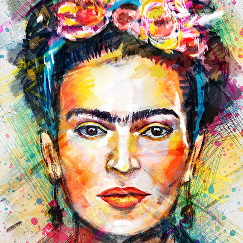 Frida Kahlo Digital Portrait by Tracie Andrews