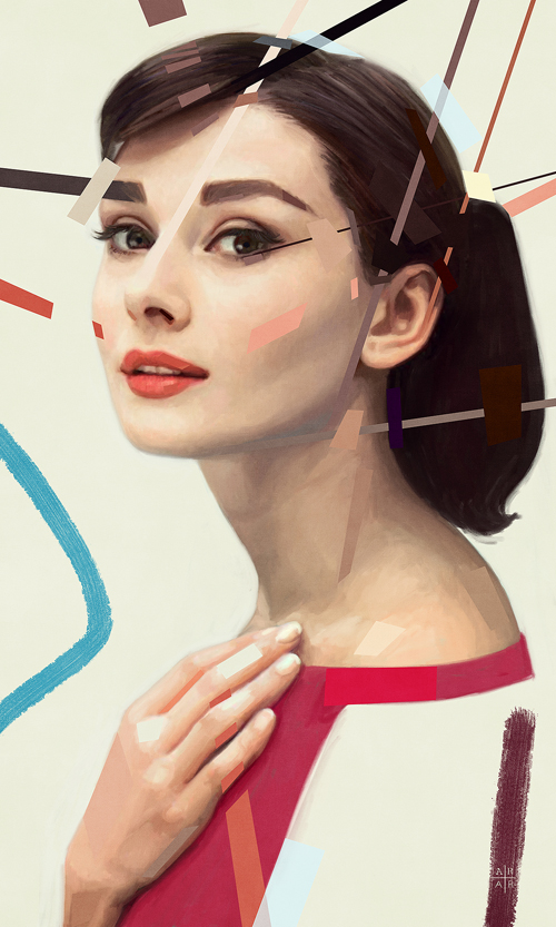 Audrey Hepburn Portrait Digital Art by Ástor Alexander