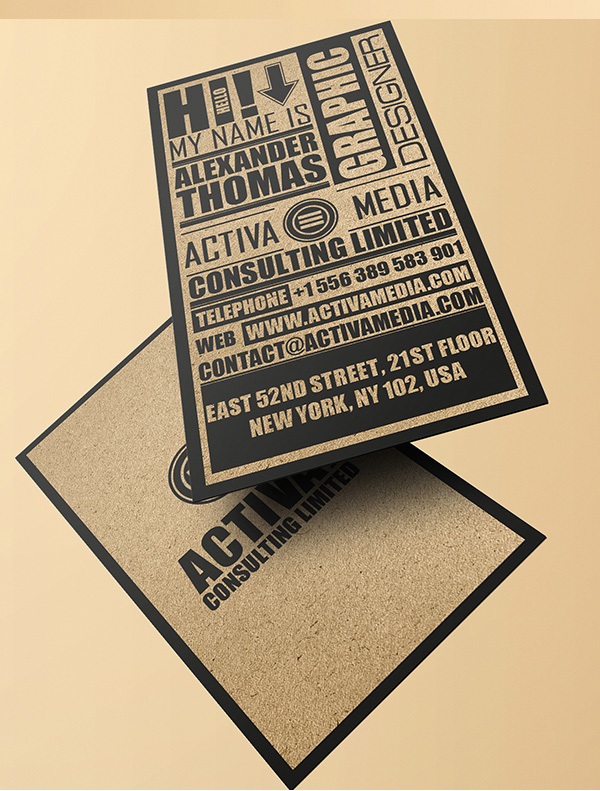 Kraft Paper Typography Business Card