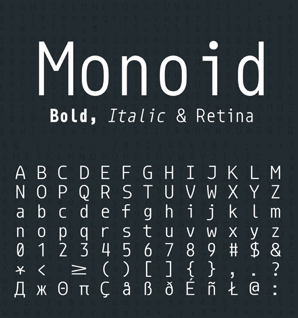 Monoid Free Font