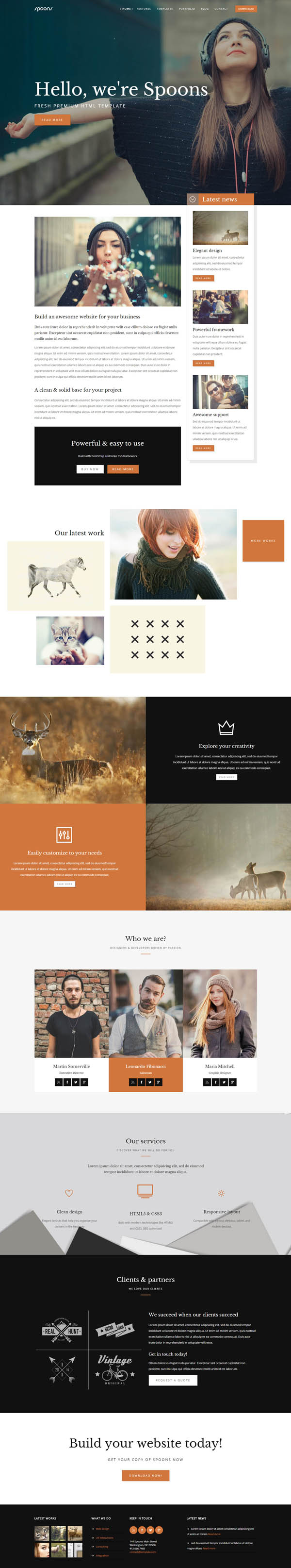 SPOONS | HTML One / Multi page Website Template